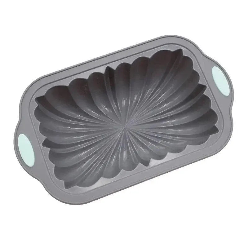 Rectangular Flower Pattern Cake Pan, Grey
