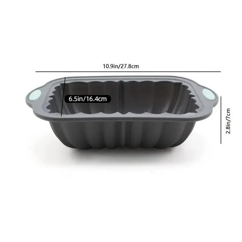 Rectangular Flower Pattern Cake Pan, Grey