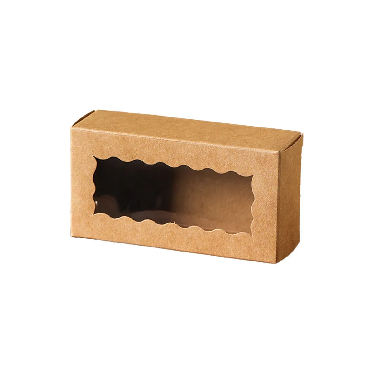 50PCS Kraft Paper Gift Box with Clear Window 10.5x3.5x5.5cm Khaki/White Sturdy - Khaki