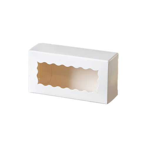 50PCS Kraft Paper Gift Box with Clear Window 10.5x3.5x5.5cm Khaki/White Sturdy - White