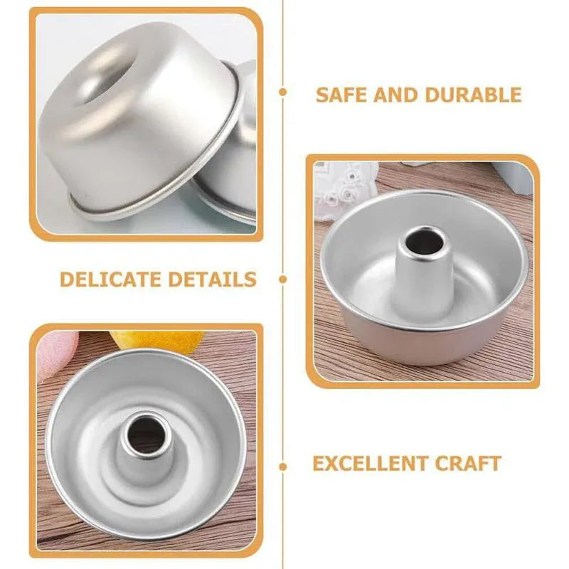 Non-Stick Hollow Centre Cake Moulds, 4 Inch, Set of 4