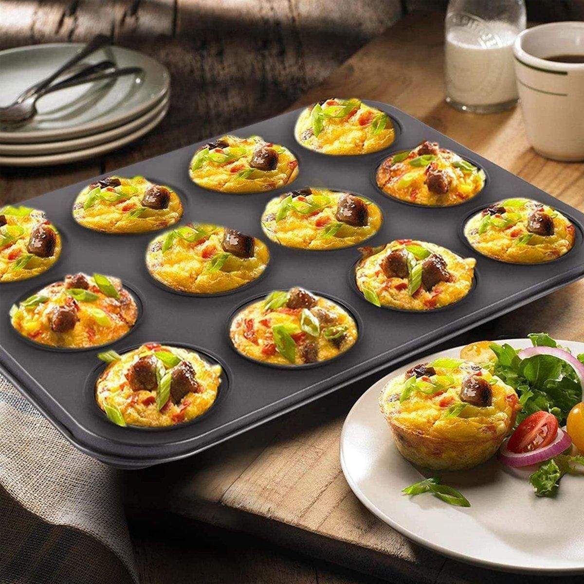 Non-Stick 12 Cup Round Cake Pans, Set of 2