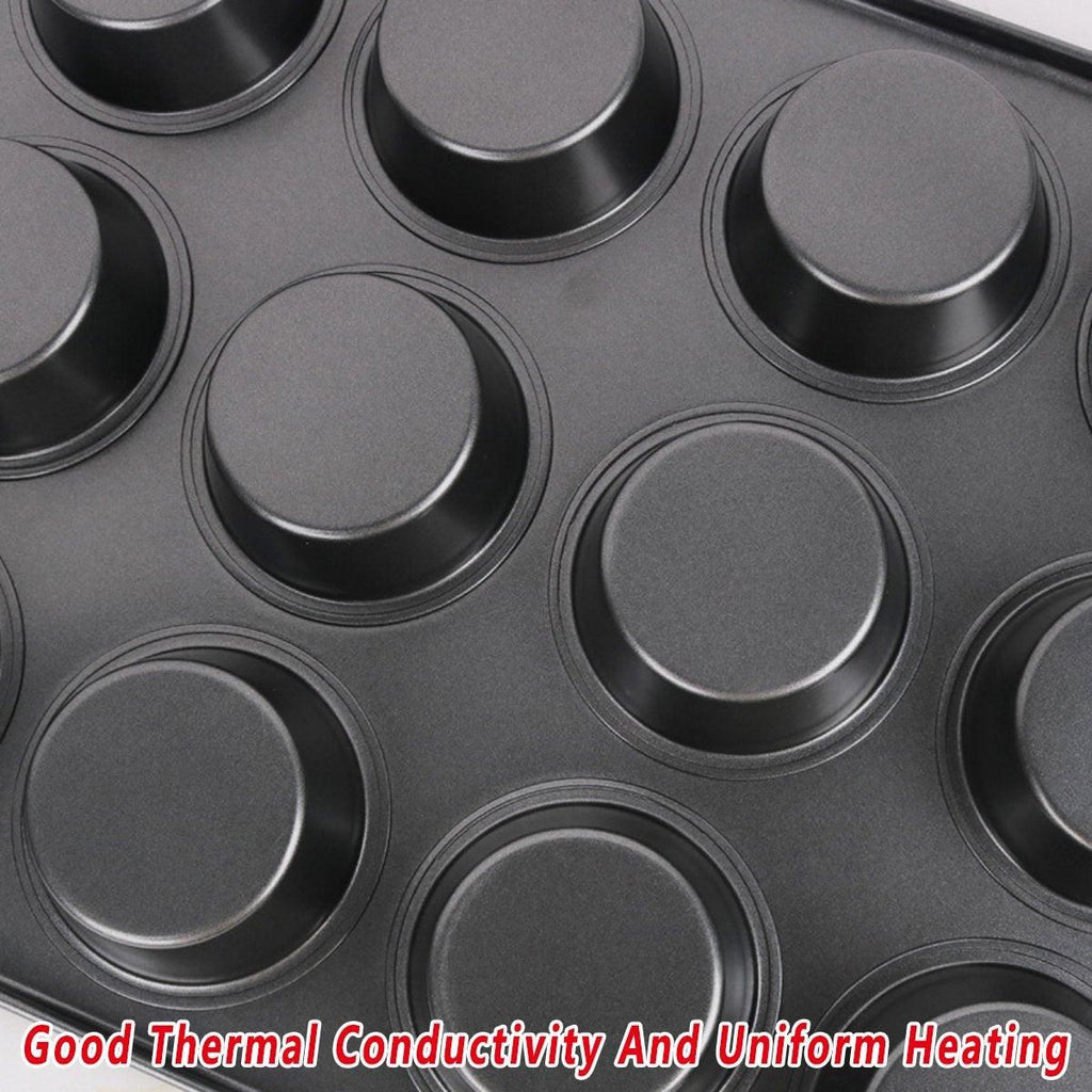 Non-Stick 12 Cup Round Cake Pans, Set of 2