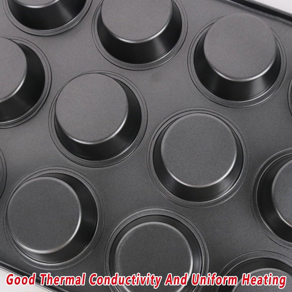 Non-Stick 12 Cup Round Cake Pans, Set of 2