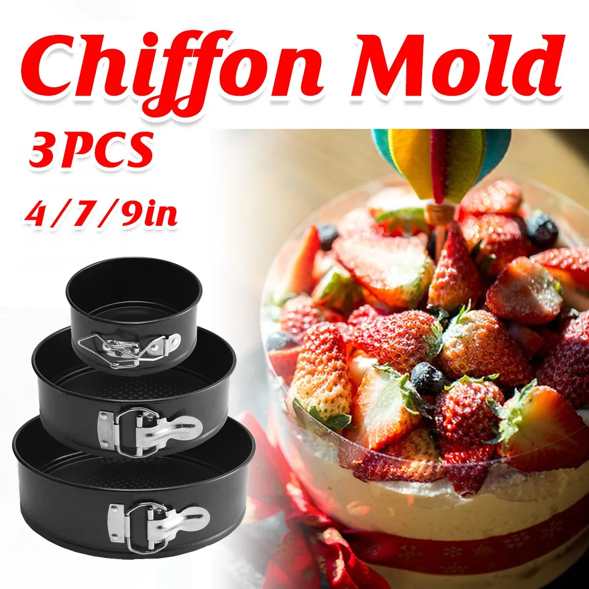 Springform Cake Pan Set, 4, 7 and 9 Inch