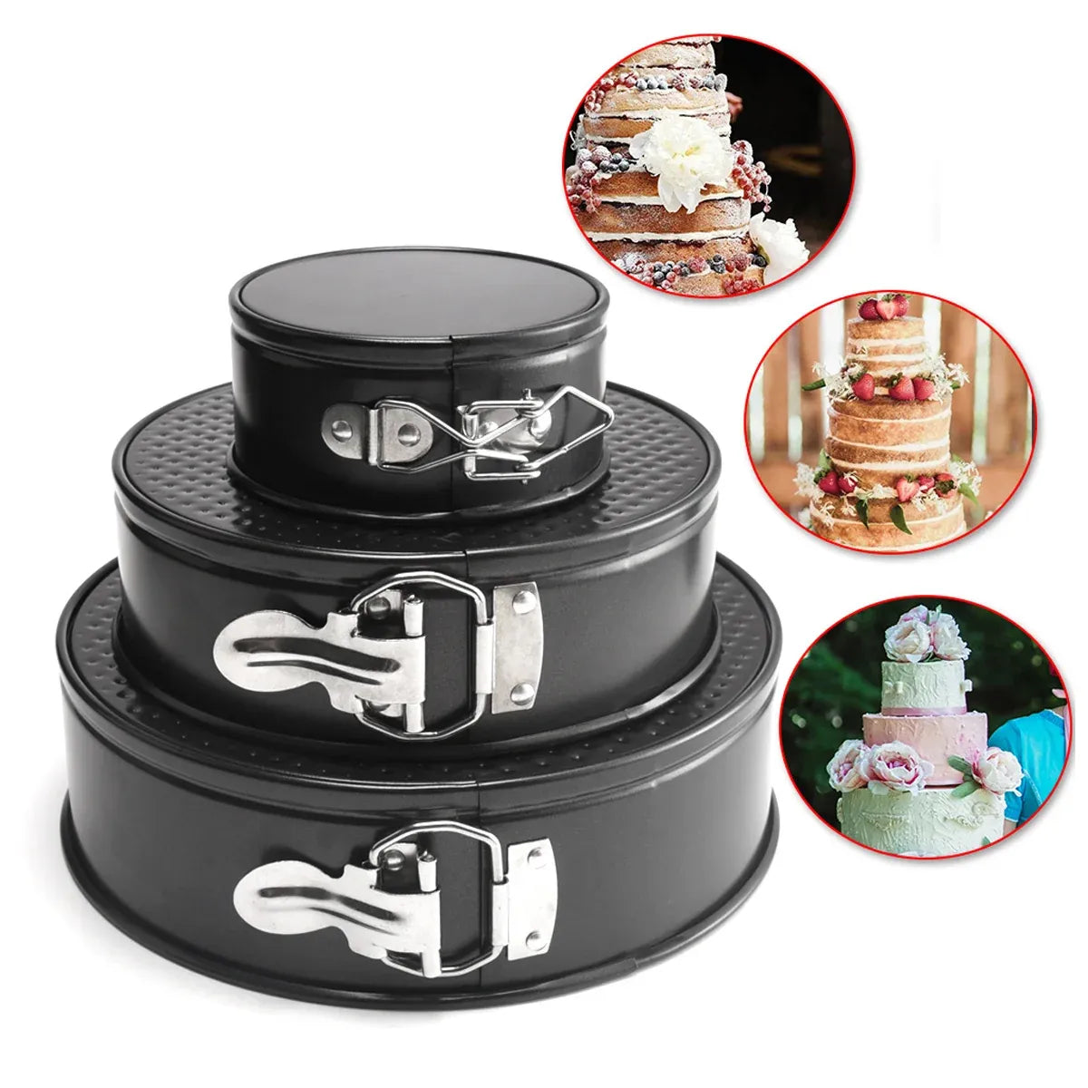 Springform Cake Pan Set, 4, 7 and 9 Inch