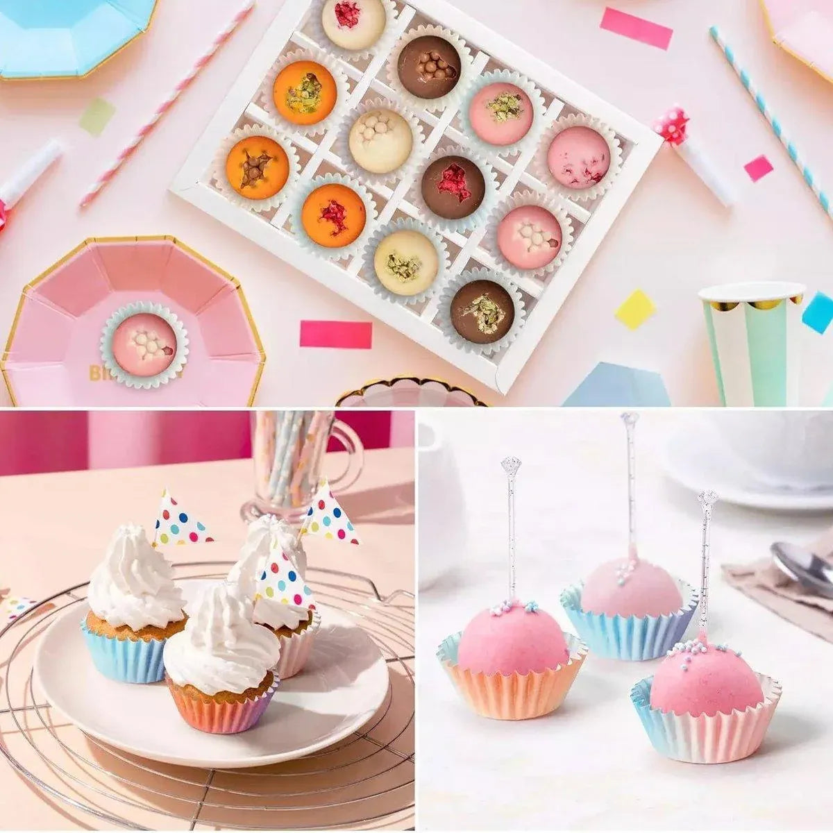 Gradient Colour Cupcake Paper Cases, Pack of 300