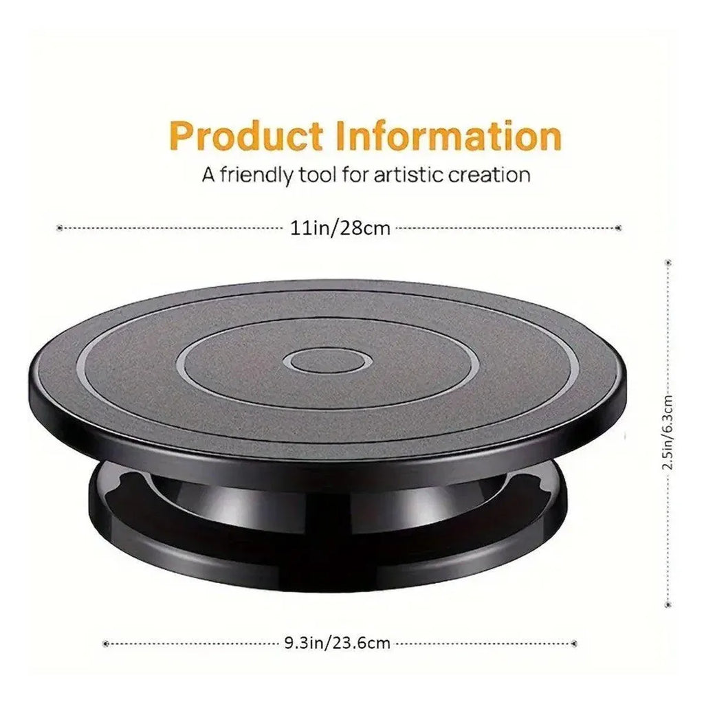 Rotating Cake Decorating Turntable, Black, 28 cm