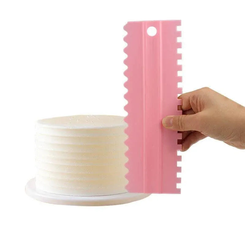 Cake Decorating Scraper and Icing Comb Set, 4 Pieces