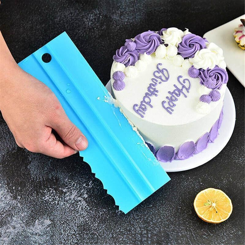 Cake Decorating Scraper and Icing Comb Set, 4 Pieces