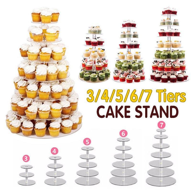 Clear Acrylic Round Cupcake Stand, 5 Tiers