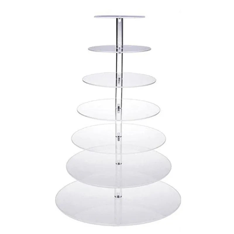 Clear Acrylic Round Cupcake Stand, 5 Tiers