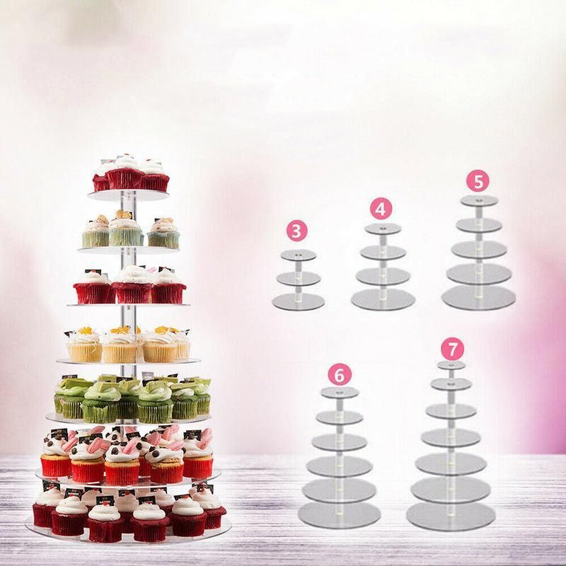 Clear Acrylic Round Cupcake Stand, 5 Tiers