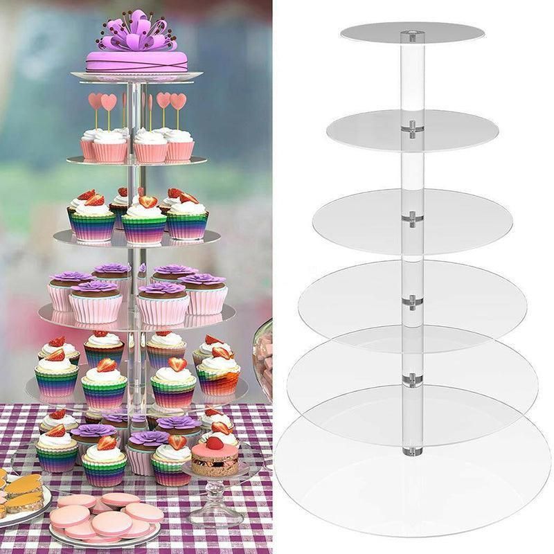 Clear Acrylic Round Cupcake Stand, 5 Tiers
