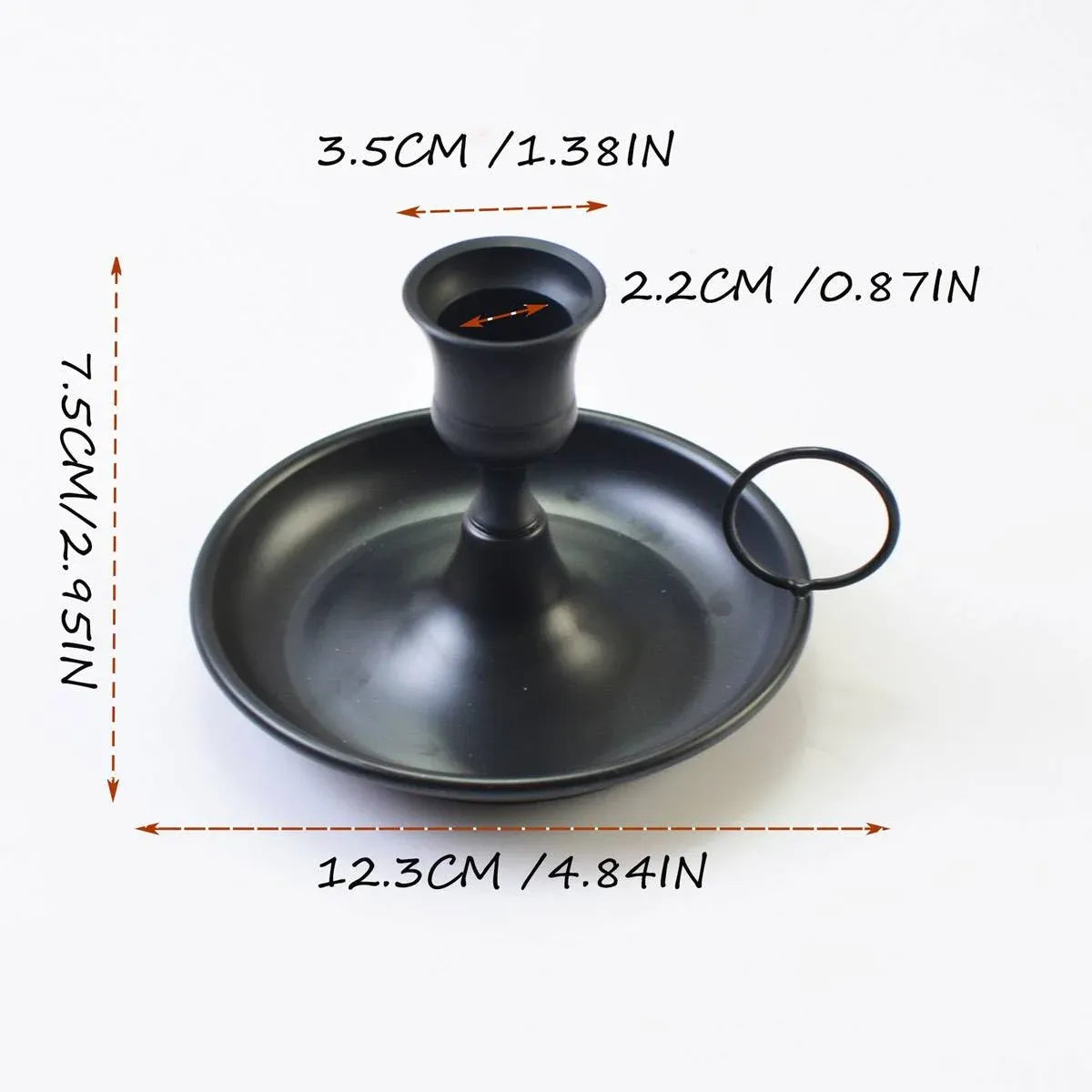 Nordic Iron Chamberstick Candle Holders, Matte Black, Set of 2