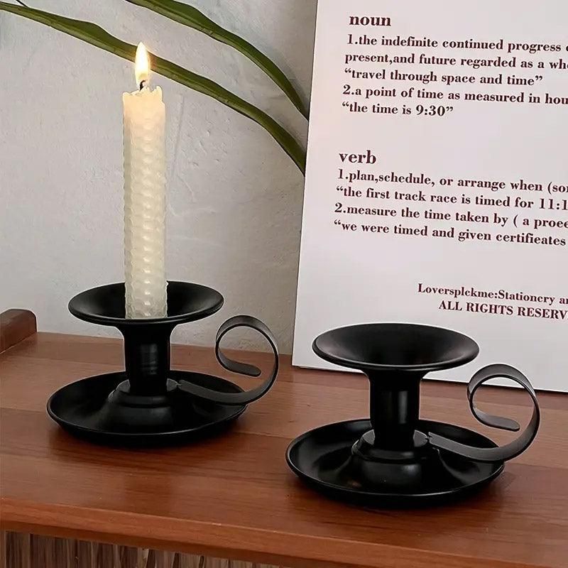European Style Iron Candle Holders, Gold, Set of 2