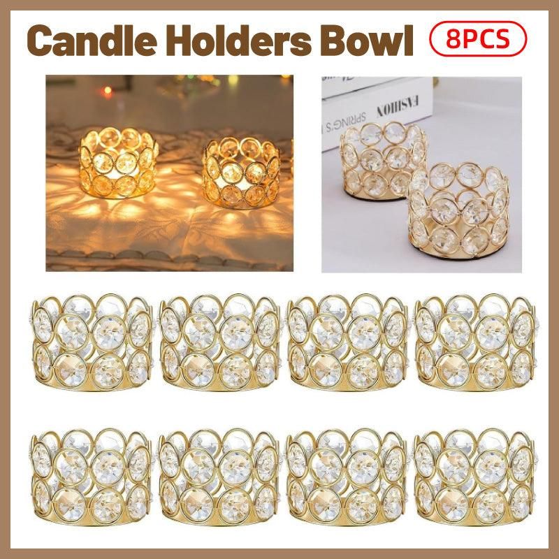 8pcs Gold European Candle Holders for Candlelight Dinner Decorative