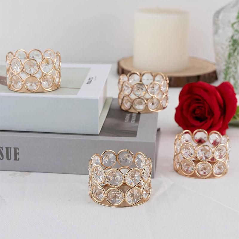 8pcs Gold European Candle Holders for Candlelight Dinner Decorative