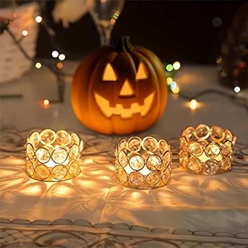 8pcs Gold European Candle Holders for Candlelight Dinner Decorative