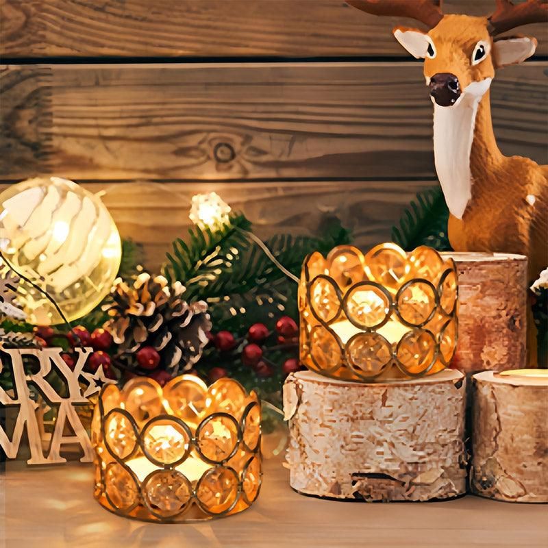 8pcs Gold European Candle Holders for Candlelight Dinner Decorative