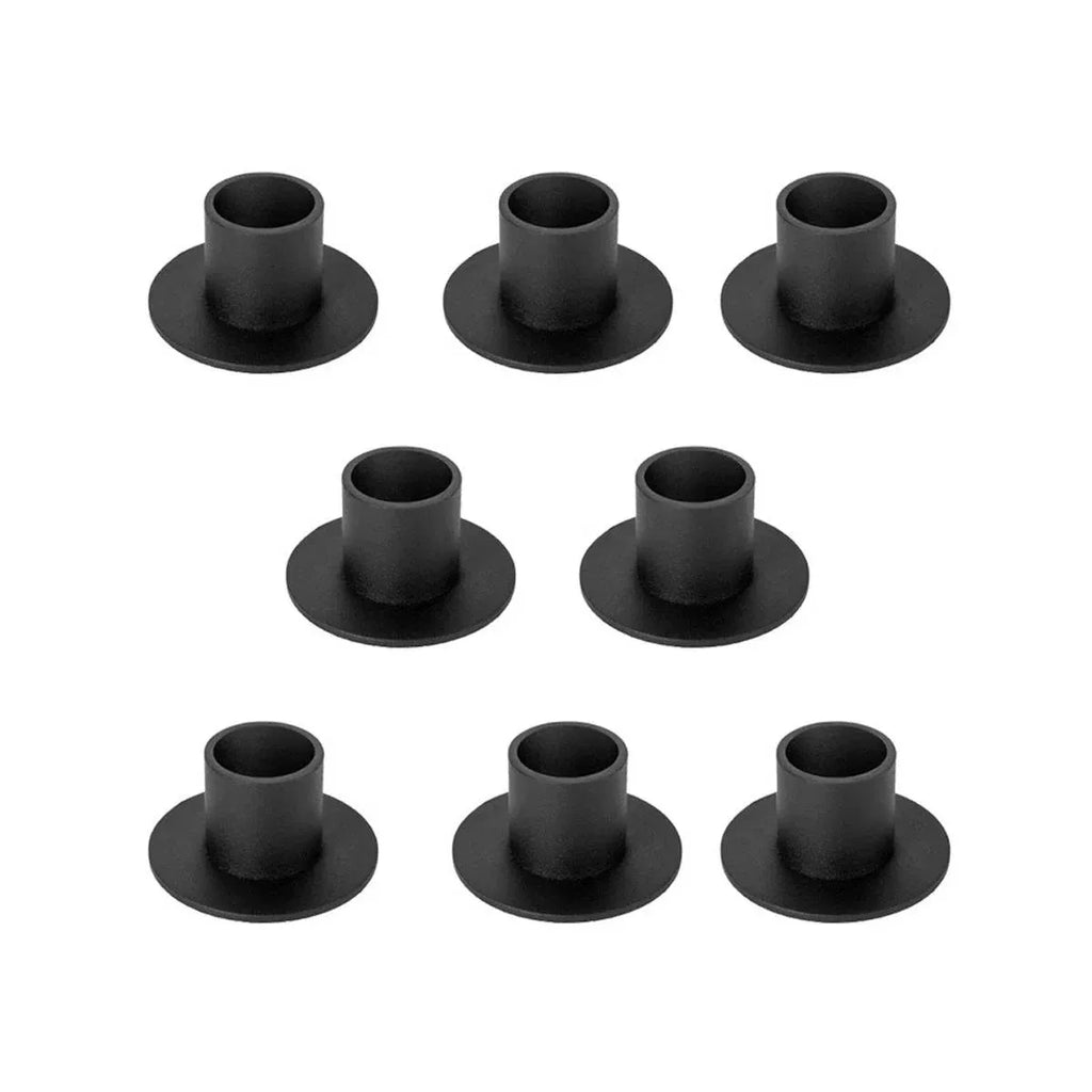 Matte Black Iron Taper Candle Holders, Set of 8