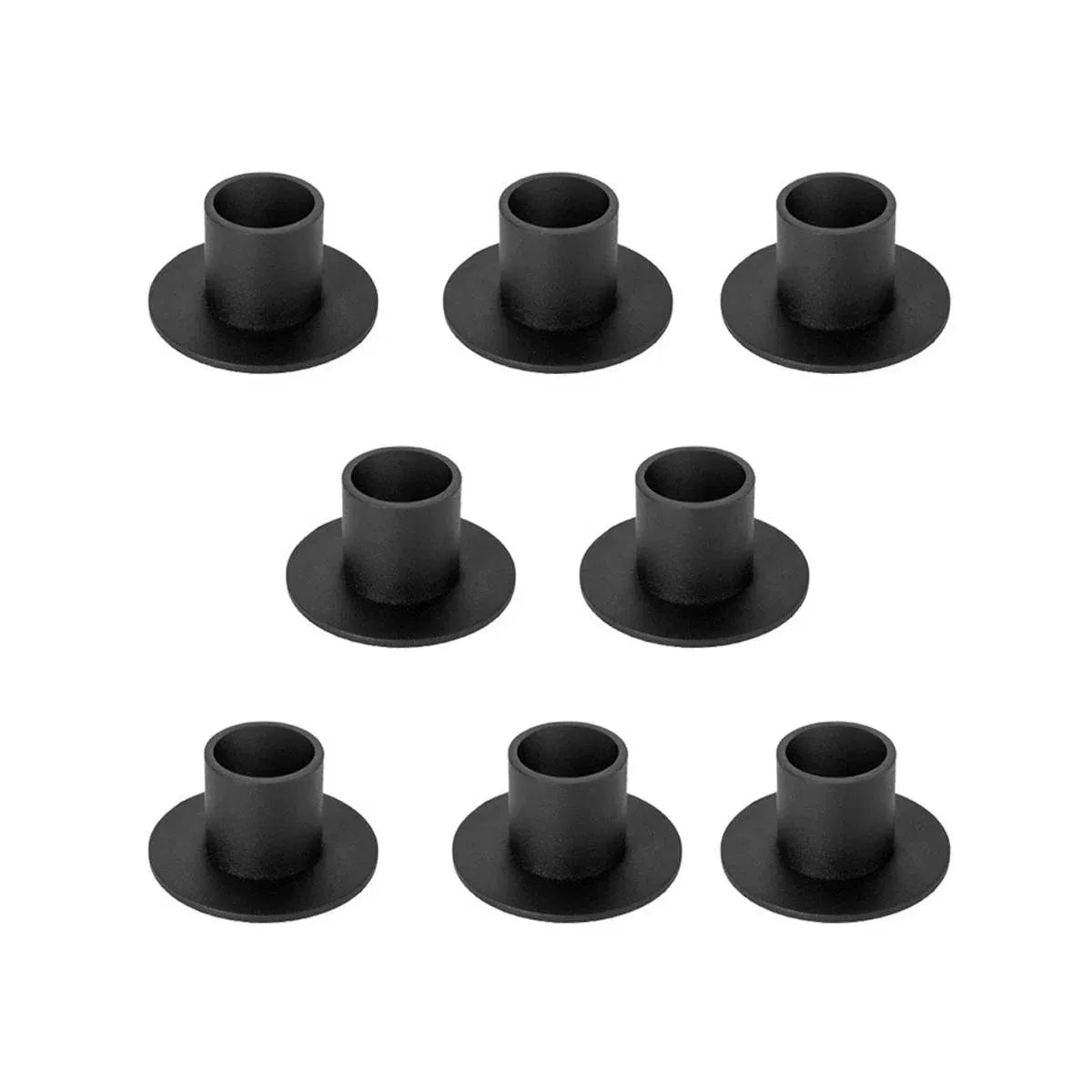 Matte Black Iron Taper Candle Holders, Set of 8