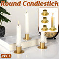 Retro Iron Candle Holders, Gold, Set of 4