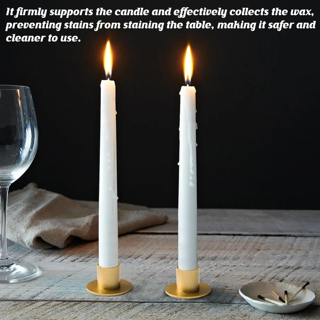 Retro Iron Candle Holders, Gold, Set of 4