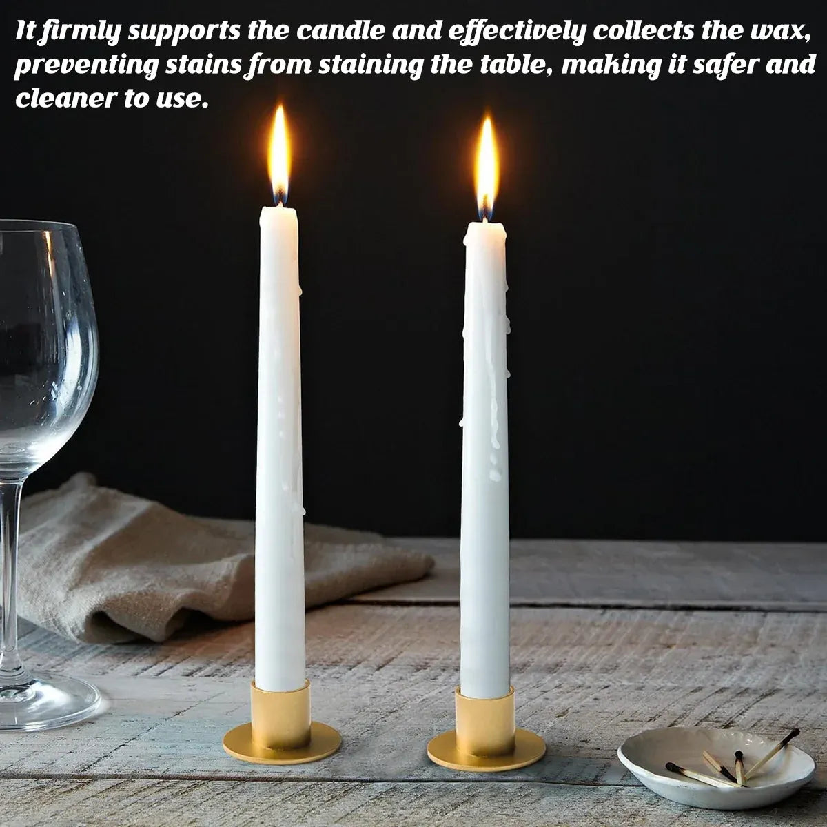 Retro Iron Candle Holders, Gold, Set of 4