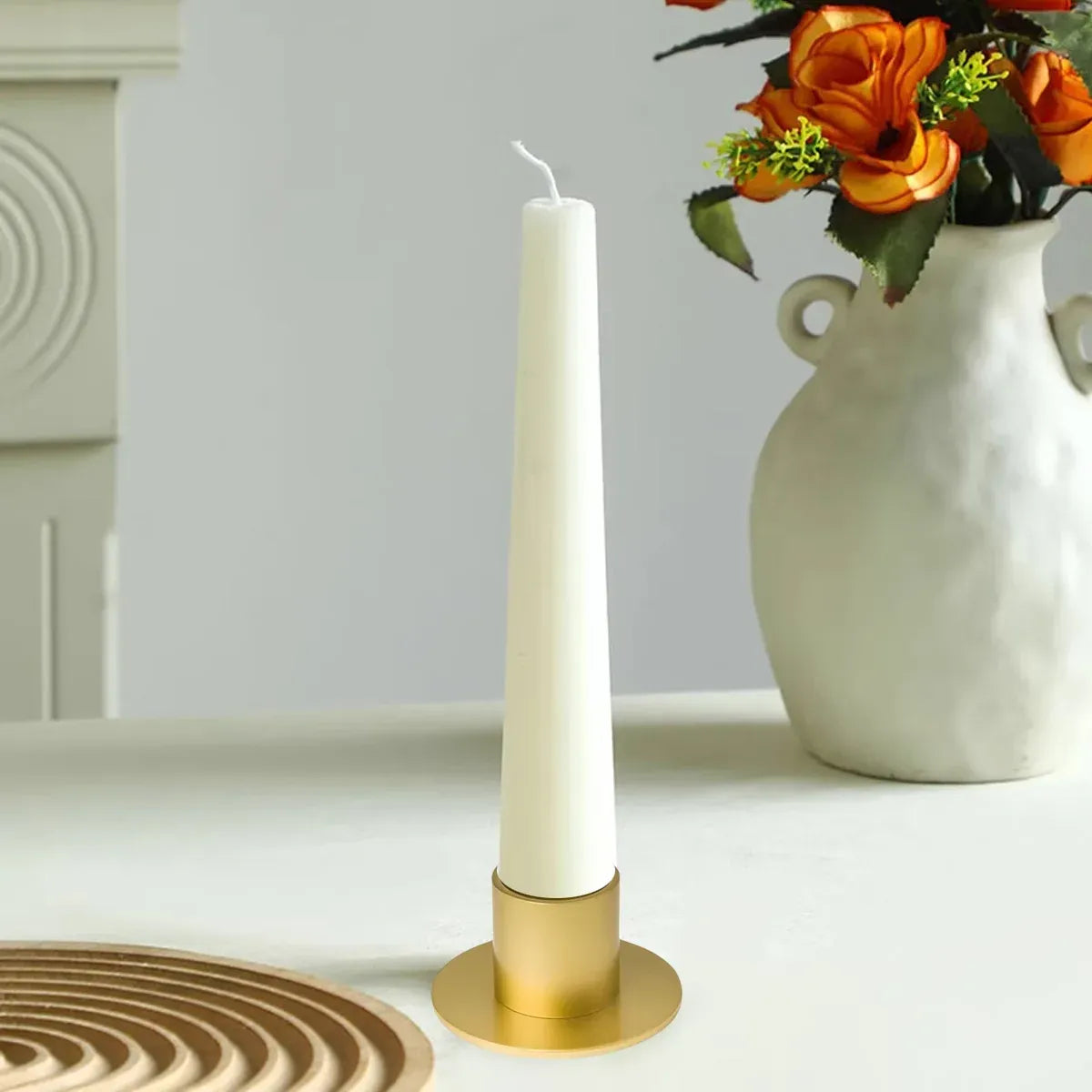 Retro Iron Candle Holders, Gold, Set of 4