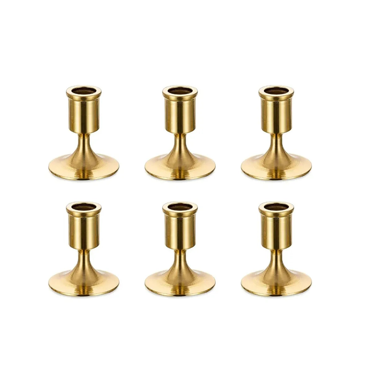 6PCS Gold Candle Holder Decoration Tabletop for Christmas Romantic
