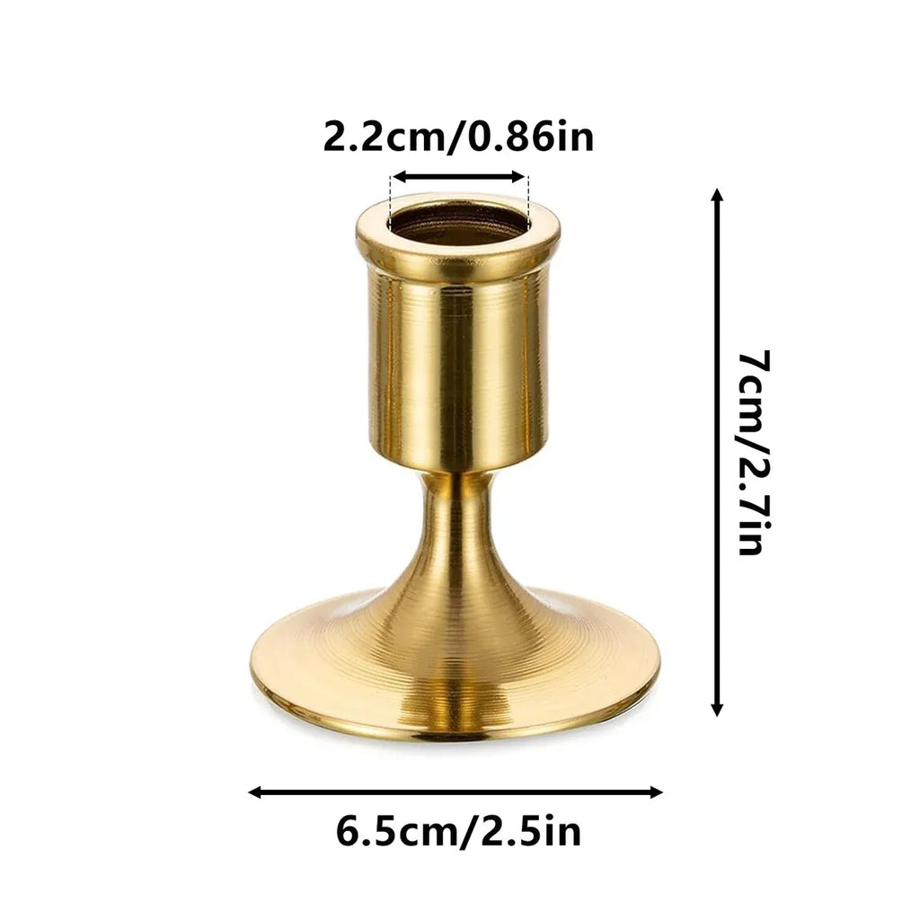6PCS Gold Candle Holder Decoration Tabletop for Christmas Romantic