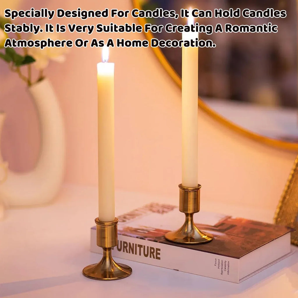 6PCS Gold Candle Holder Decoration Tabletop for Christmas Romantic