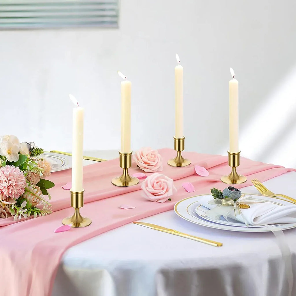 6PCS Gold Candle Holder Decoration Tabletop for Christmas Romantic
