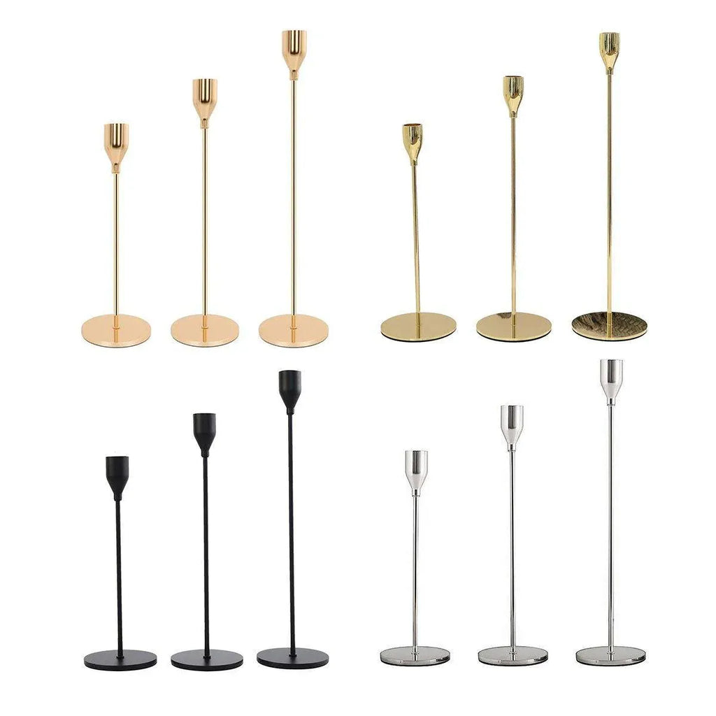 Set of 3 Decorative Candlestick Holder Candle Stand for Wedding /
