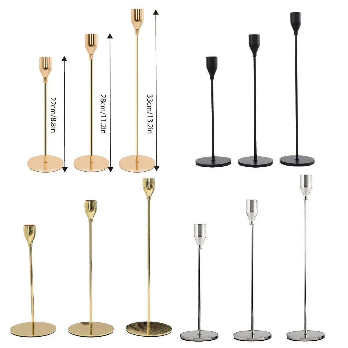 Set of 3 Decorative Candlestick Holder Candle Stand for Wedding /