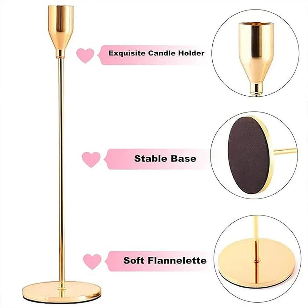 Set of 3 Decorative Candlestick Holder Candle Stand for Wedding /
