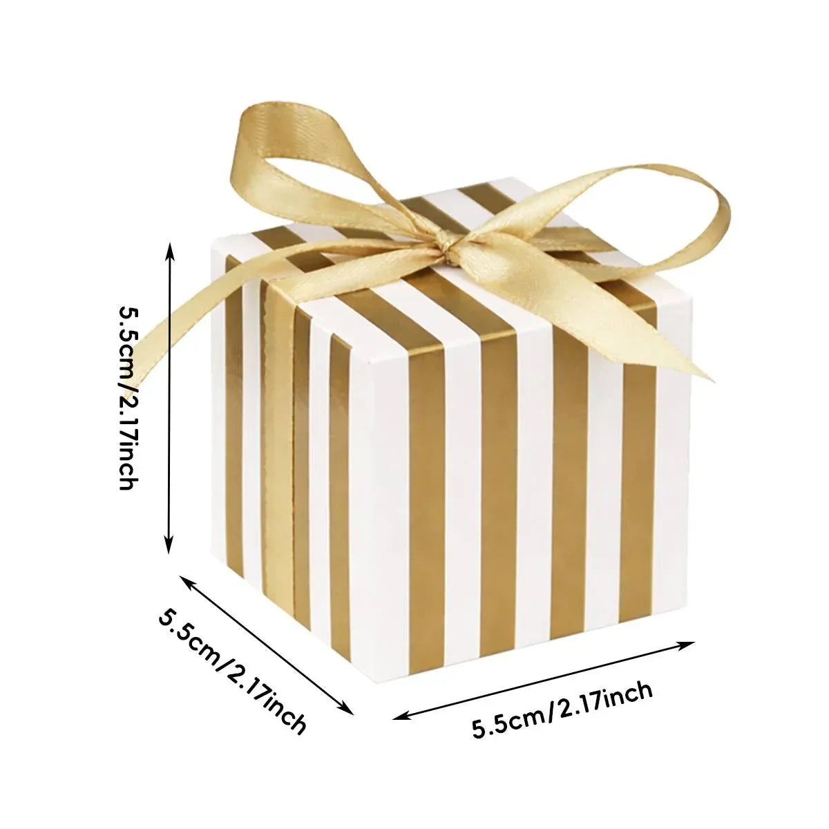 100Pcs Square Favour Boxes with Ribbon Wedding Birthday Party