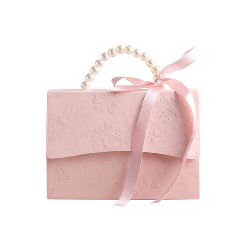 20pcs Pink Pearl Handle Gift Box Set Wedding Favour Candy Party Packaging - L