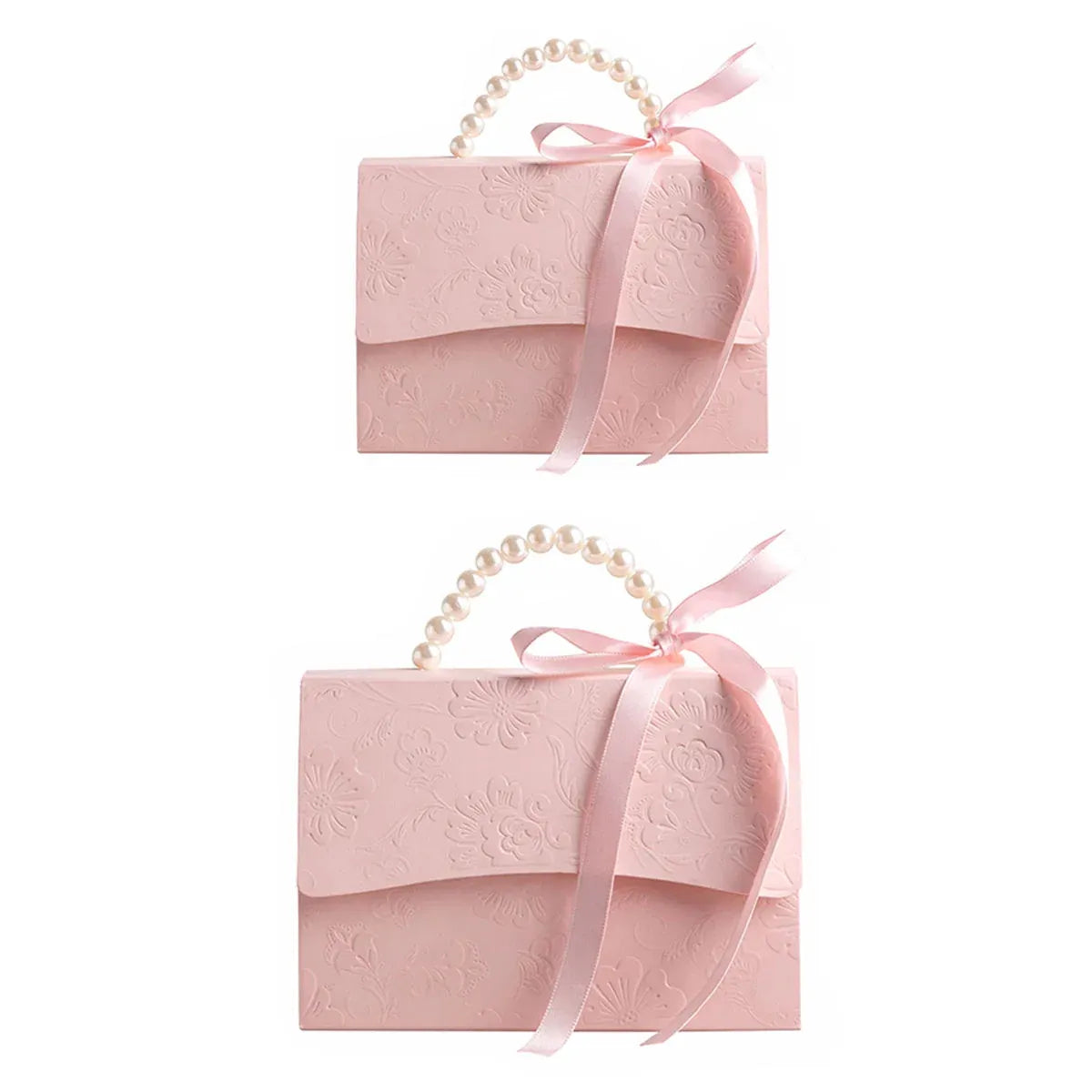 20pcs Pink Pearl Handle Gift Box Set Wedding Favour Candy Party Packaging - S