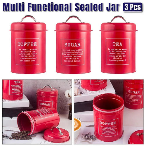 3 Pcs Multi-Purpose Sealed Jars with Airtight Lids for Kitchen