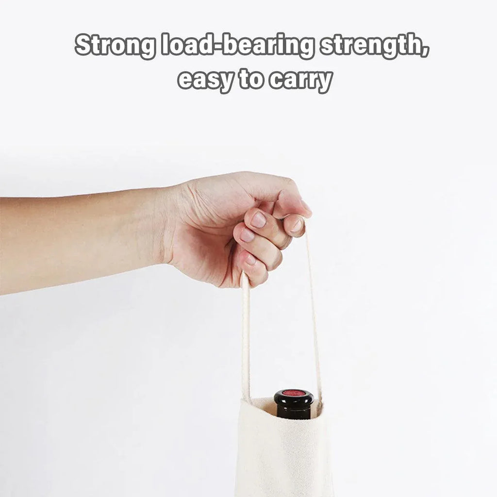 10pcs Portable Wine Bag Canvas Burlap Bottle Packing Holder for Gift