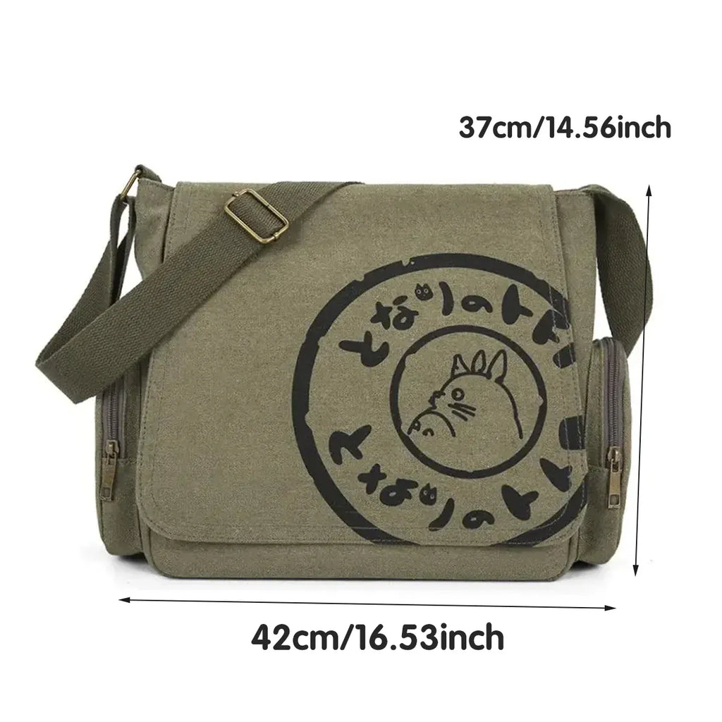 Canvas Shoulder Messenger Bag Large Capacity Travel Laptop