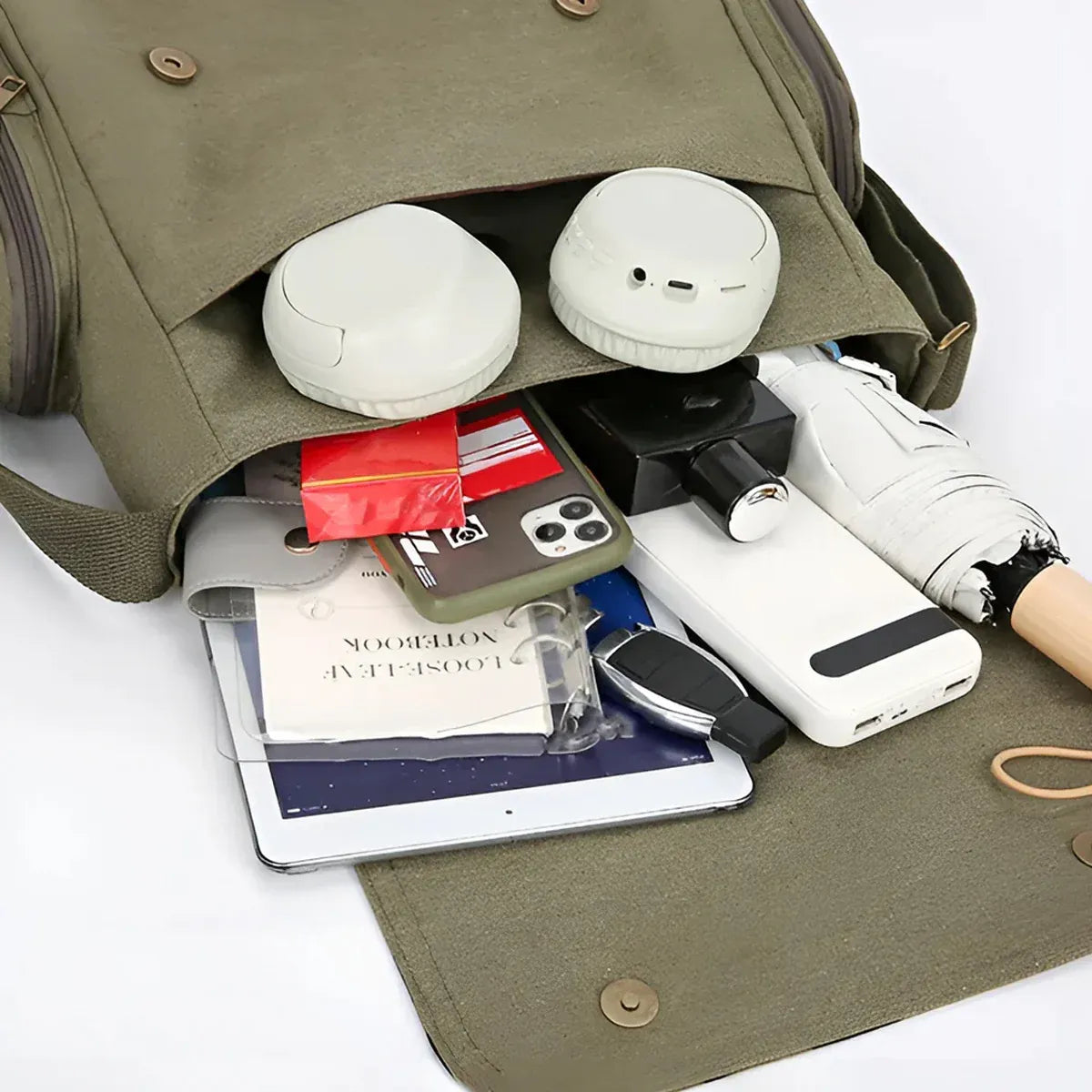 Canvas Shoulder Messenger Bag Large Capacity Travel Laptop