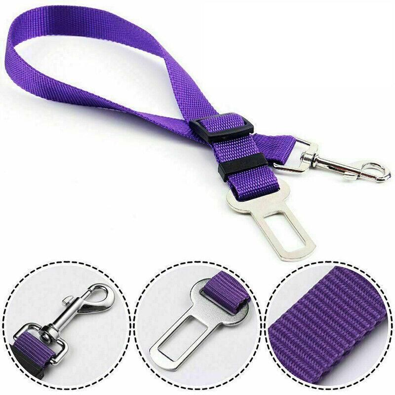 2X Adjustable Pet Travel Lead Clips with Car Buckle