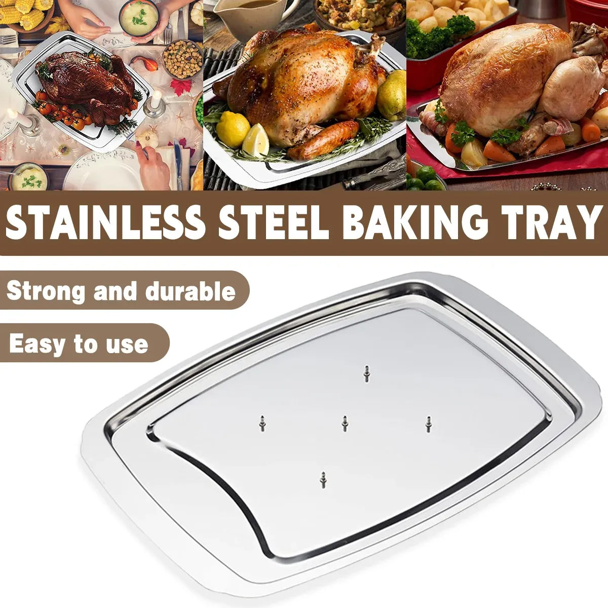 Stainless Steel Grill Plate Meat Roasting Tray