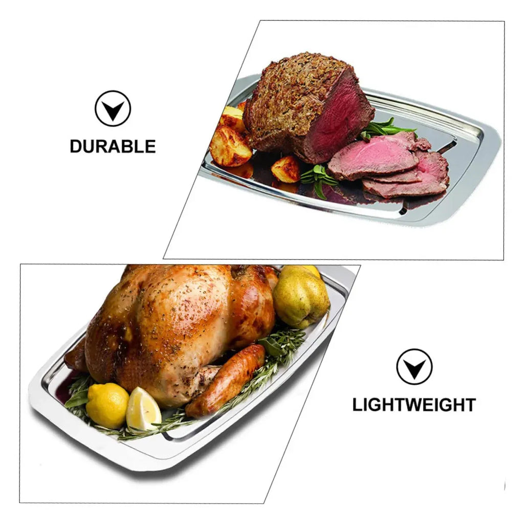 Stainless Steel Grill Plate Meat Roasting Tray