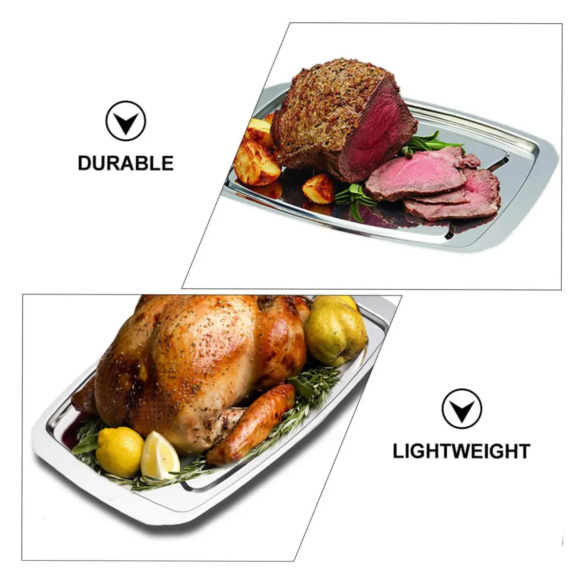 Stainless Steel Grill Plate Meat Roasting Tray