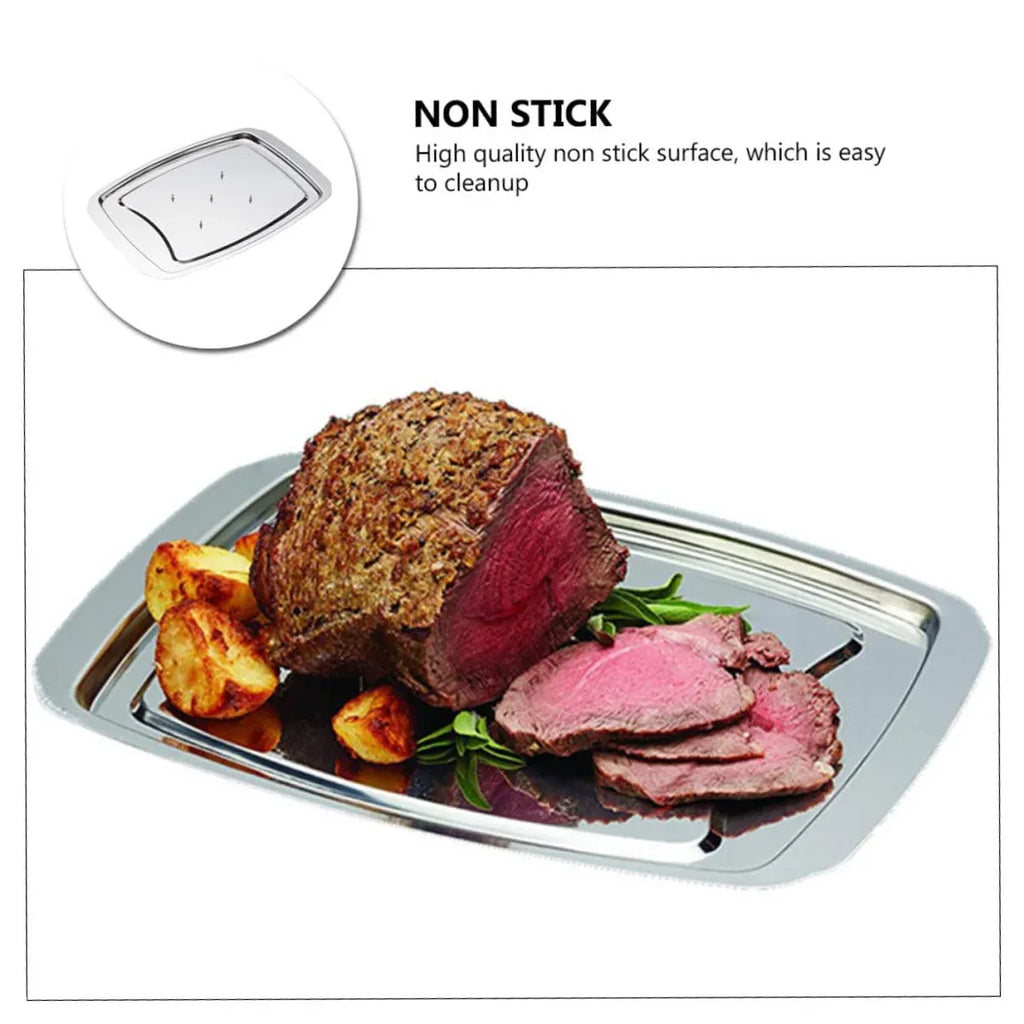 Stainless Steel Grill Plate Meat Roasting Tray