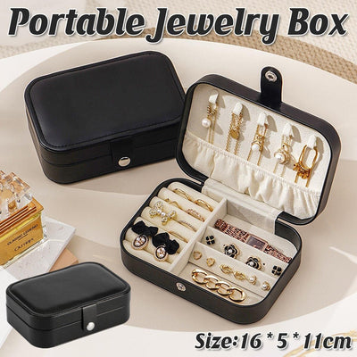 Black Zip Travel Jewellery Case, 16 x 11 x 5 cm